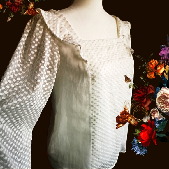 NWT BANANA REPUBLIC ruffle blouse (Petite Small) - Picture 1 of 4